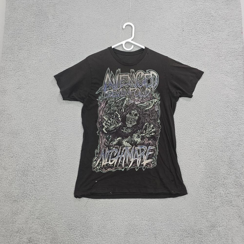 Avenged Sevenfold Nightmare Black Vintage Y2K Mens Medium Rock Tee Thrashed 200